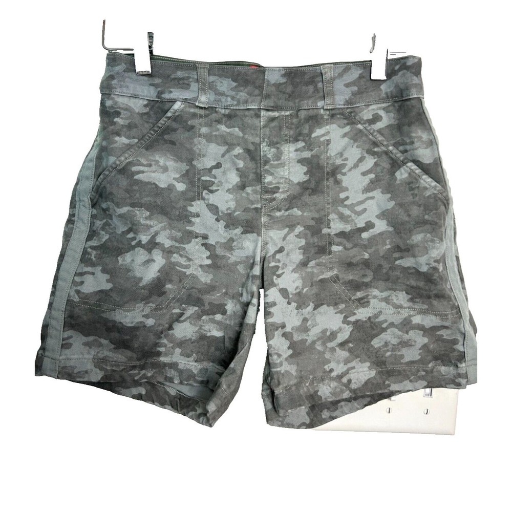 Spanx Shorts Womens Small 5” Twill Stone Washed Camo Stretch